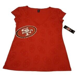 San Francisco 49ers Ladies Cameo Burnout T-shirt -NFL Licensed by Concepts Sz XL